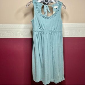 Ann Taylor LOFT Dress Turq Women’s Small Petite Sleeveless Keyhole Back Tie NWT